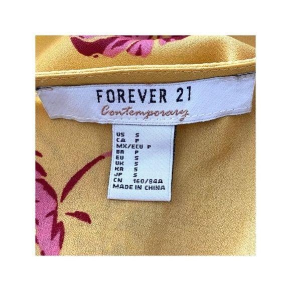 Forever 21 Deep V-Neck Marigold & Peonies Dress - Picture 12 of 13